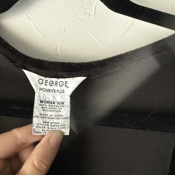 George Tank Top Vintage 90s‎ Set Womens 16W Velvet Mesh Beaded Plus Whimsigoth - Picture 8 of 10